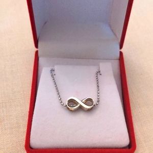 Alex Woo Sterling Silver Infinity Necklace. New with tags. Macy's Charm. Boxed